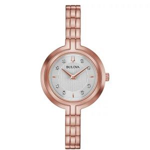 Ladies' Bulova Rhapsody Diamond Accent Rose Gold-Tone